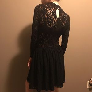 Zara lace mockneck dress